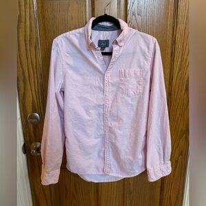 Bass Men’s Light Pink 100% Cotton Casual Button-Down Shirt